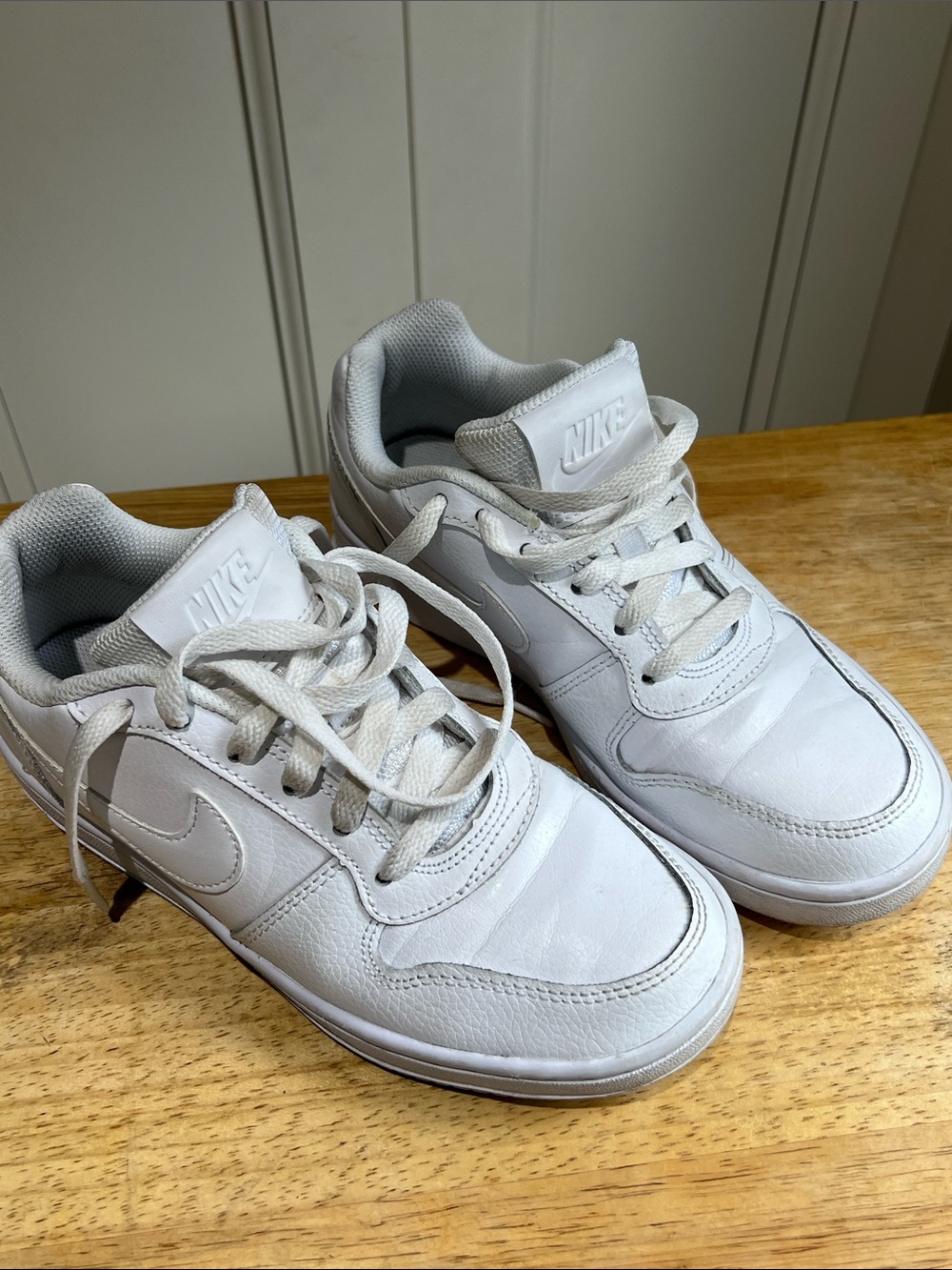 Nike White Low-Top Leather Sneakers